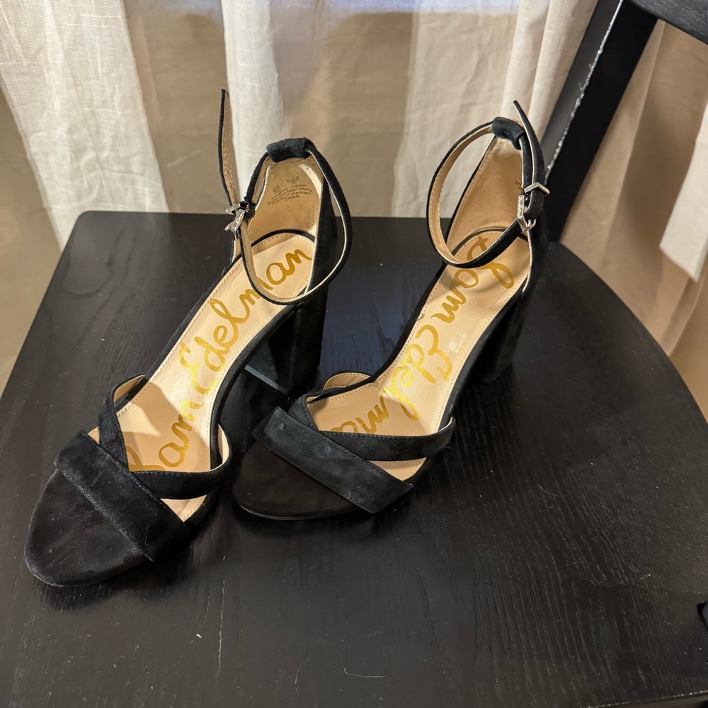 Sam Edelman Black Ankle Strap Heels Size 7
